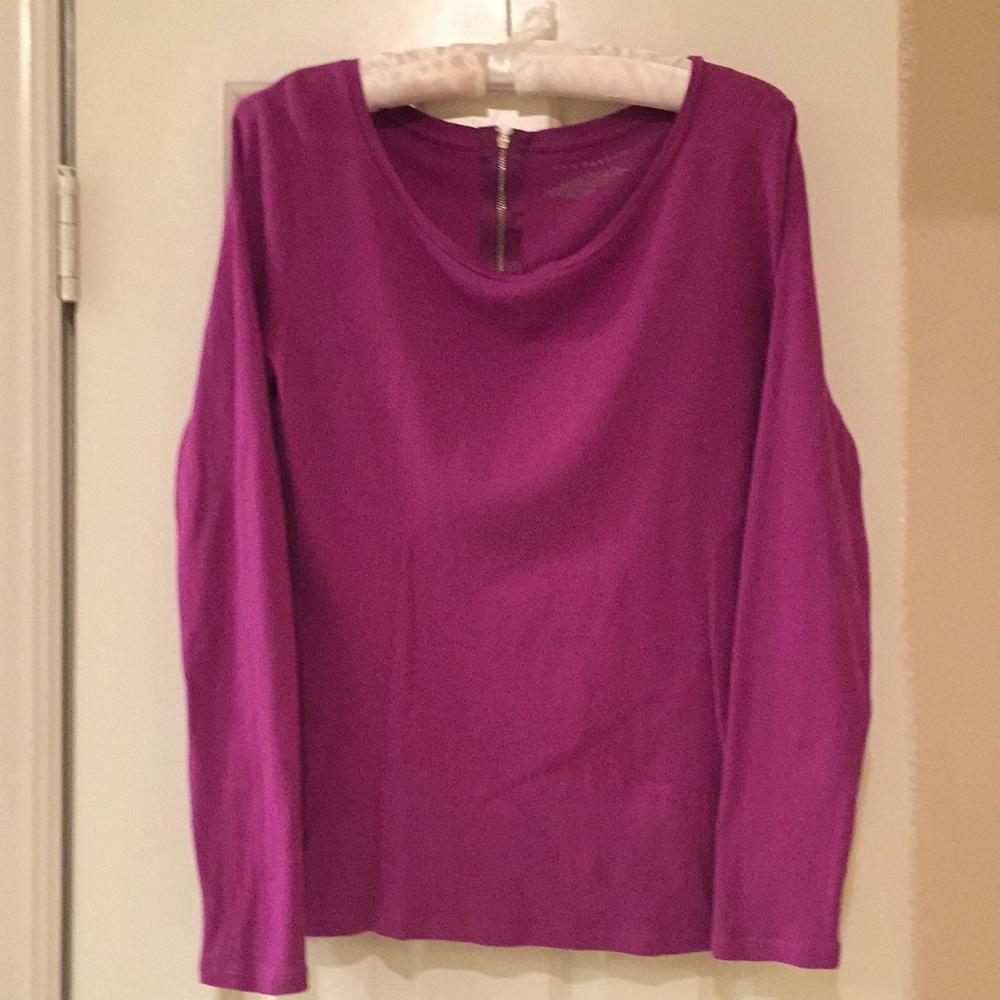 Long sleeve cotton shirt, raspberry color